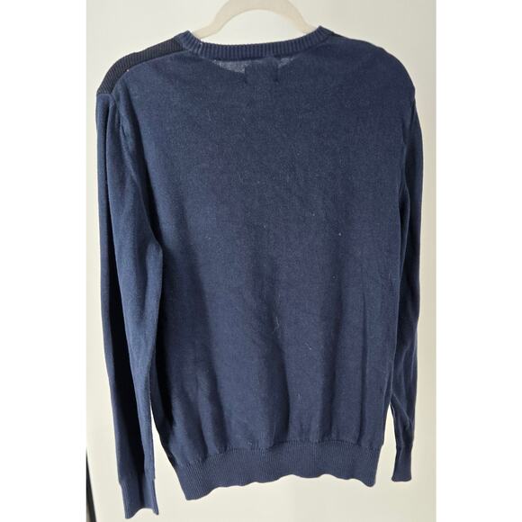 Barbour Mens Large Blue Tartan Crew Neck Cashmere Blend Long Sleeve Classic Prep - Picture 3 of 6